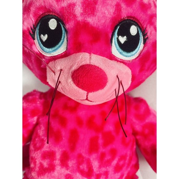 16" BUILD A BEAR PINK Sweet Scent LEOPARD Spots CAT STUFFED ANIMAL PLUSH TOY BAB - Picture 3 of 11